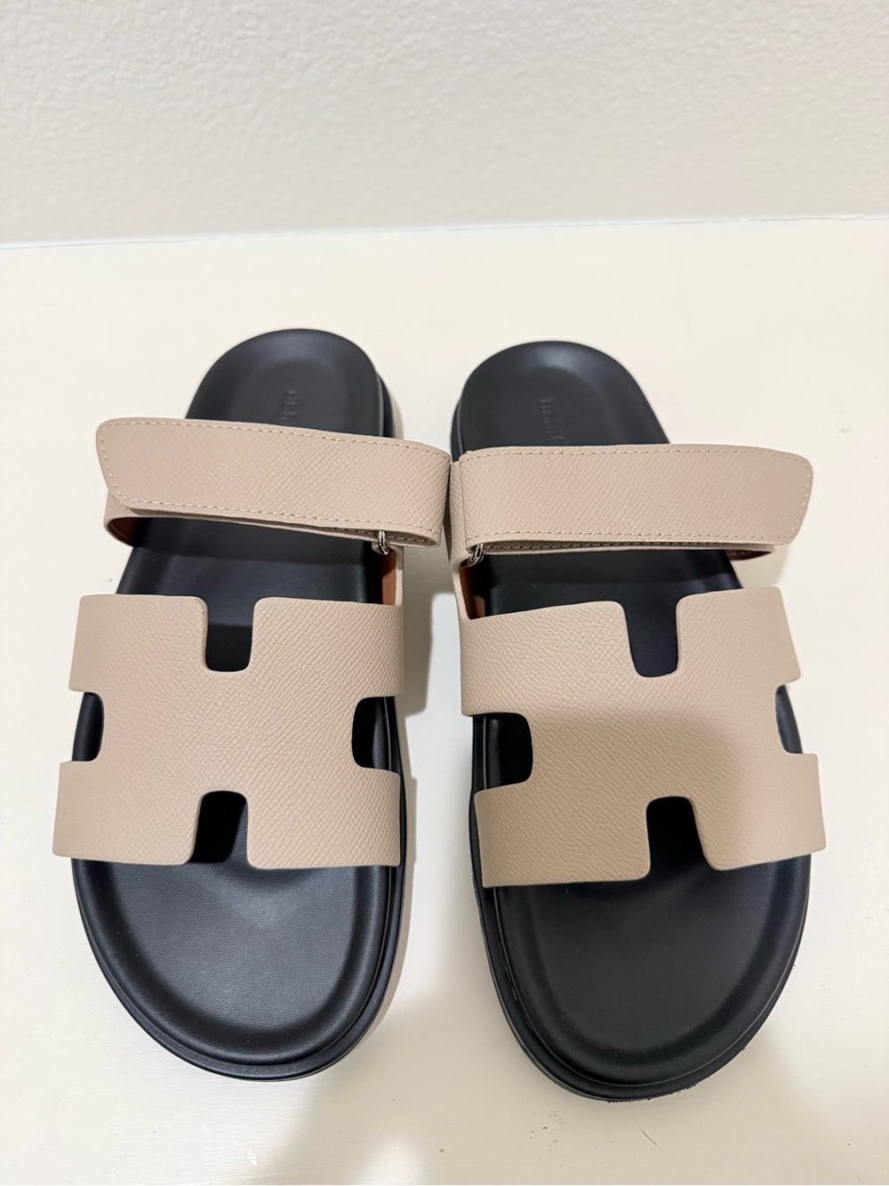 Chypre style Beige Leather Slide Sandals for Women - Neutral Comfort